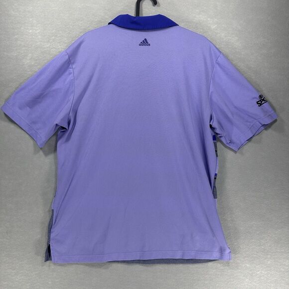 CBS Sports Logo Crew Worn Adidas Men’s L Golf Polo Embroidered Purple Climacool - Picture 6 of 9